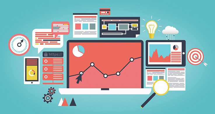 Monitor with charts recording growth